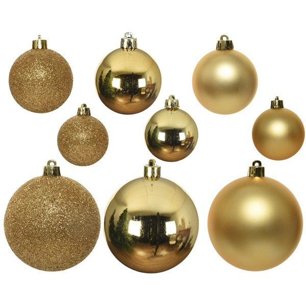 Decoris Shatterproof Baubles in Light Gold (Pack of 30) image 1
