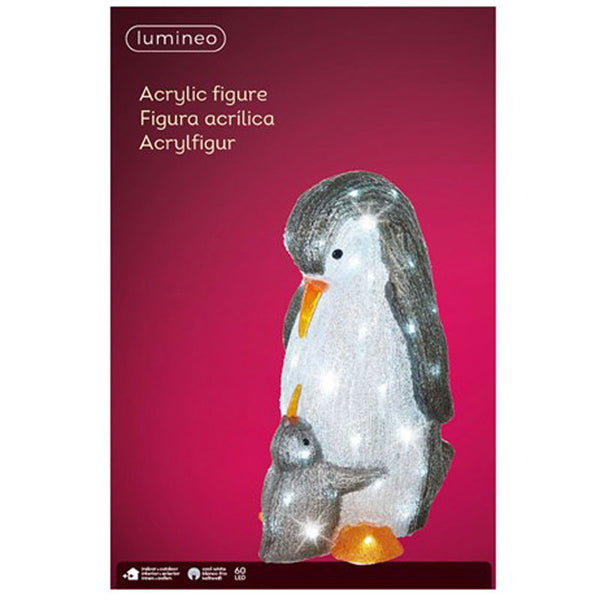 Lumineo LED Acrylic Penguin with Baby image 2