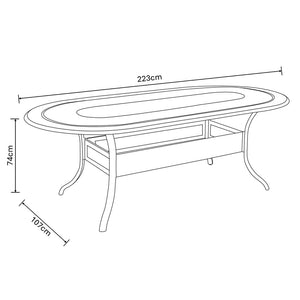 Hartman Capri 6 Seat Outdoor Dining Set in Bronze with Oval Table, Parasol & Base image 7