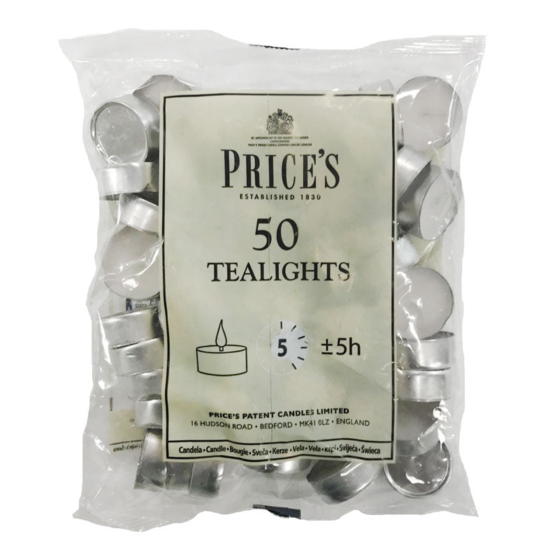 Price's White Tealights (Pack of 50) image 0