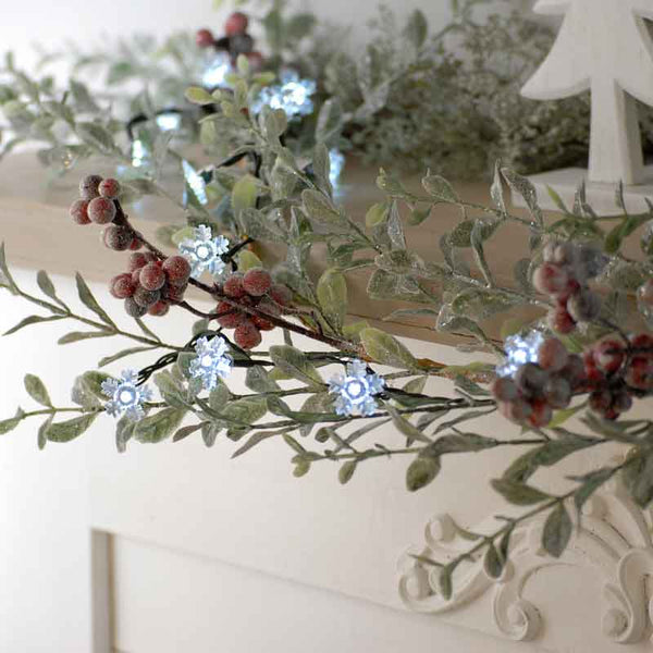 Festive 100 White Snowflake LED String Lights with Timer image 6