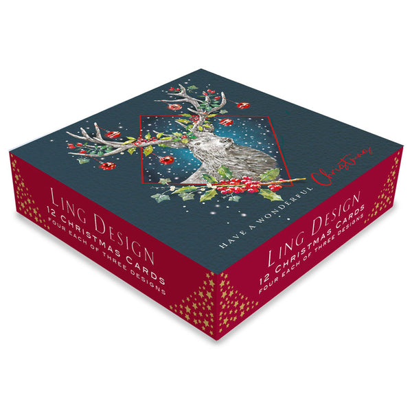 Ling Design Deluxe Christmas Cards - Winter Wonderland (Pack of 12) image 0