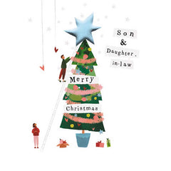 Woodmansterne Son & Daughter-in-law Tree Christmas Card image 0