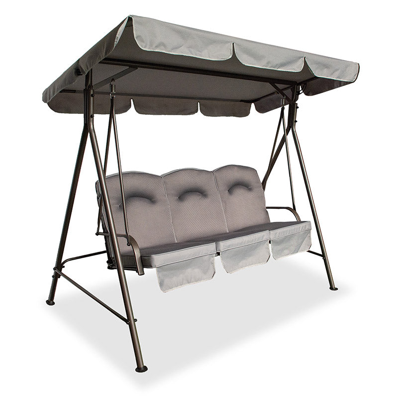 Quest Elite Naples Pro 3-Seater Garden Swing Seat in Grey image 0