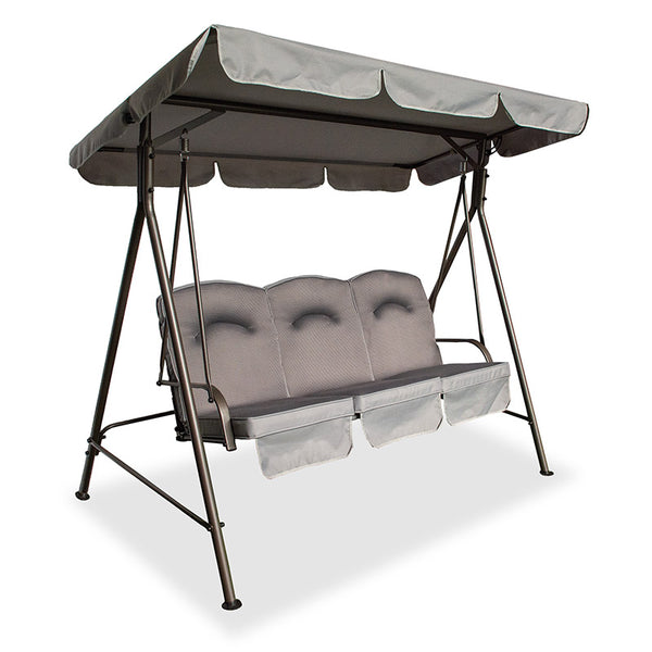 Quest Elite Naples Pro 3-Seater Garden Swing Seat in Grey image 0