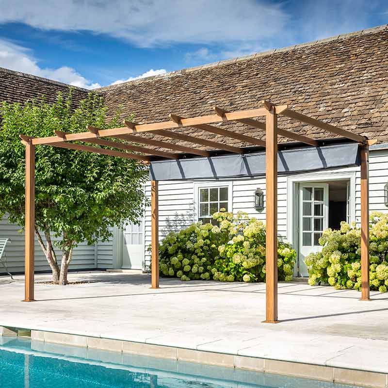 Hartman Monza Folie Rectangular Pergola with Grey Canopy (4m x 3m) image 0