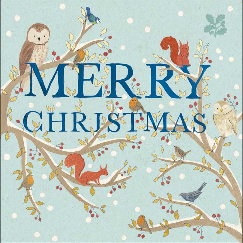 National Trust Christmas Gathering Luxury Foiled Charity Christmas Cards (Pack of 8)