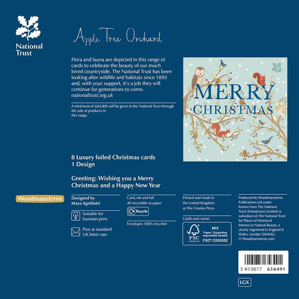 National Trust Christmas Gathering Luxury Foiled Charity Christmas Cards (Pack of 8)