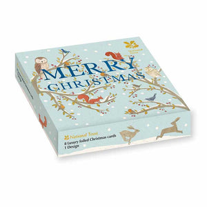 National Trust Christmas Gathering Luxury Foiled Charity Christmas Cards (Pack of 8)