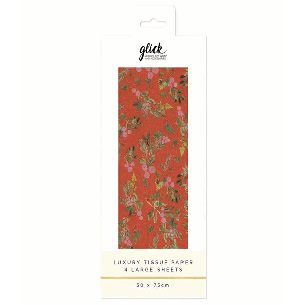 Glick Red Berries Luxury Tissue Paper (Pack of 4) image 0