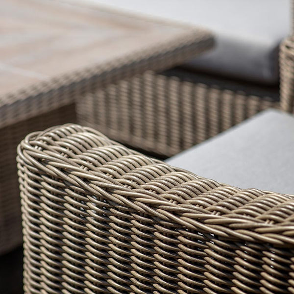 Bramblecrest Fairford L-Shaped Modular Sofa Set in Walnut Rattan with Piston Adjustable Table, Bench &amp; Sofa Chair image 5