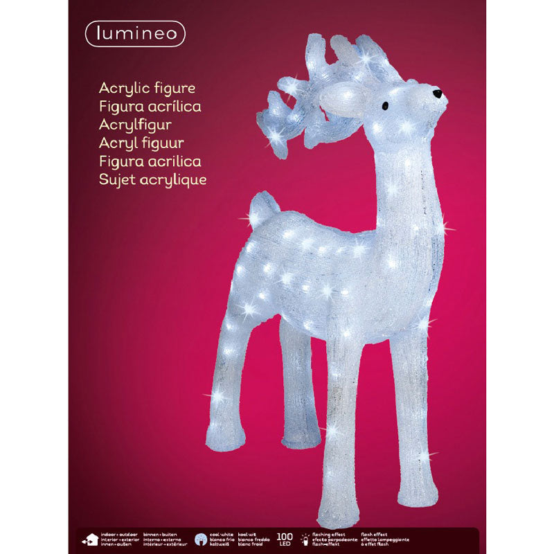 Lumineo Large LED Flashing Acrylic Deer image 0