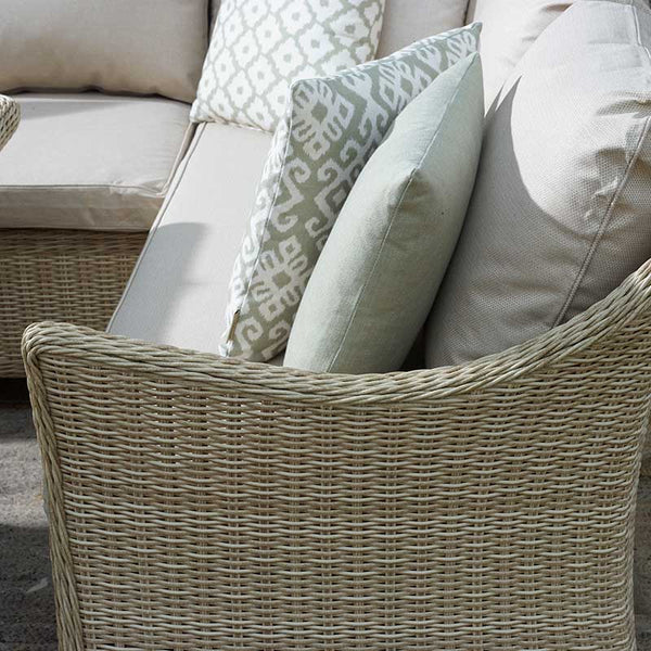 Bramblecrest Monterey Mini Corner Sofa Set in Sandstone Rattan with Dual Height Table image 3