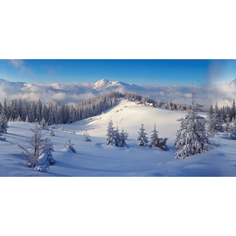 My Village Winter Forest Cloth Background image 0