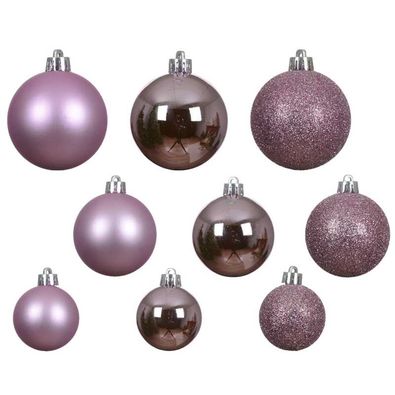 Decoris Shatterproof Baubles in Lilac Breeze (Pack of 30) image 0