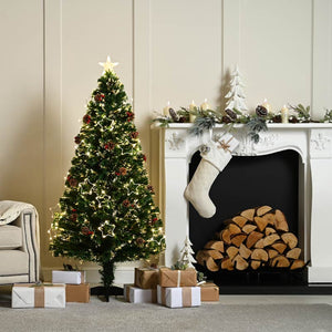 Festive Dewdrop Star Fibre Optic Christmas Tree - 4ft image 0