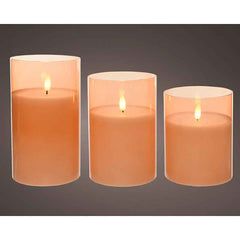Lumineo Amber LED Wax Candles (Set of 3) image 1
