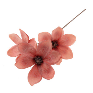 SageDecor Pink Glittered Magnolia Spray (48cm) image 0