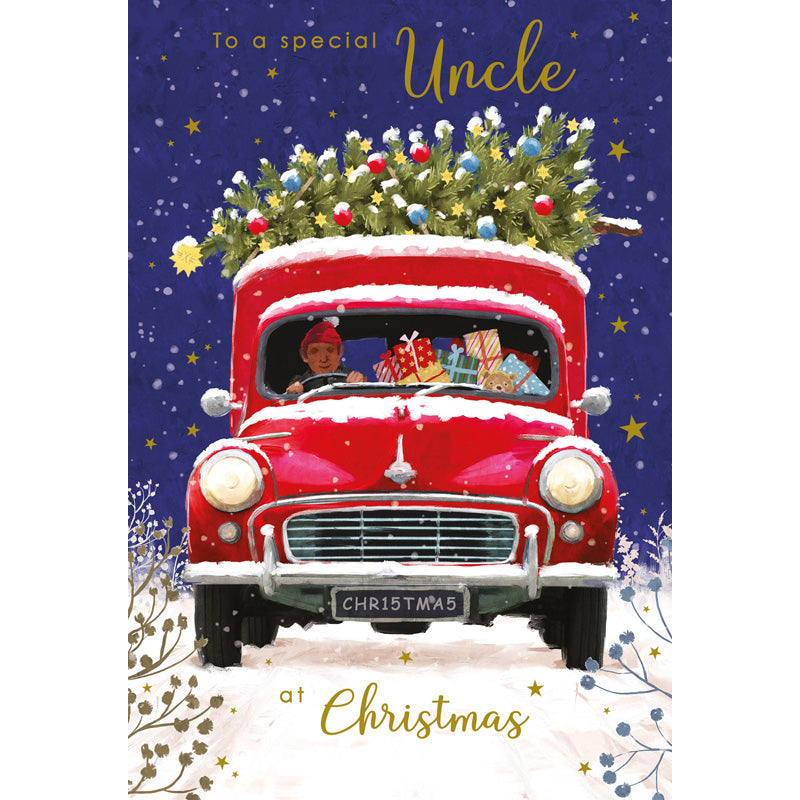 Nigel Quiney Red Pickup Truck Uncle Christmas Card image 0
