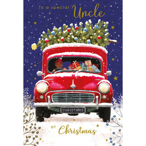Nigel Quiney Red Pickup Truck Uncle Christmas Card image 0