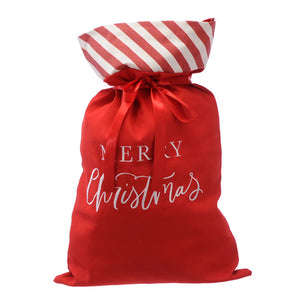 Festive Merry Christmas Red & White Sack image 0