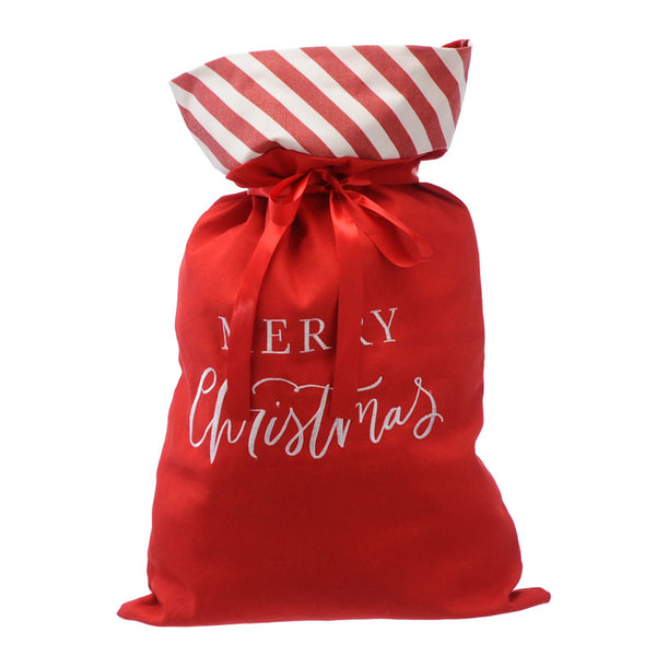Festive Merry Christmas Red & White Sack image 0
