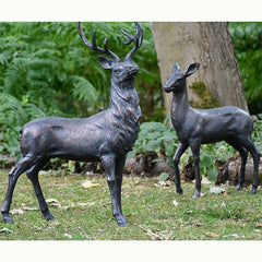 Home & Garden UK Elegant Deer Garden Statue Set - Medium image 0