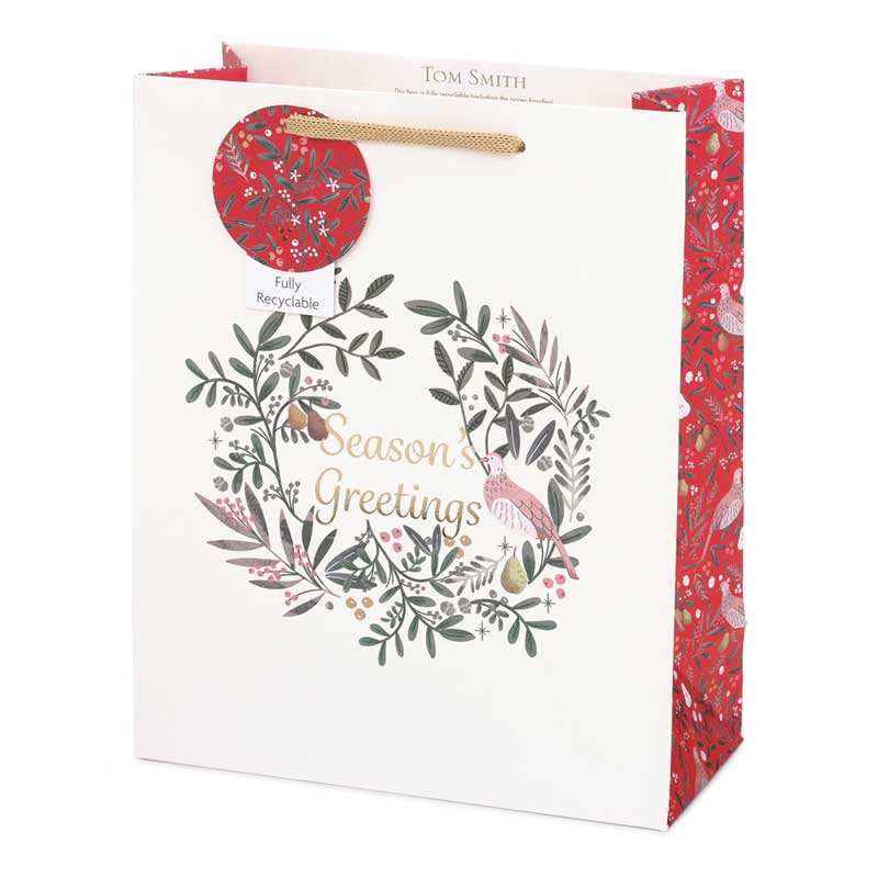 Tom Smith Festive Foliage Medium Gift Bag image 0