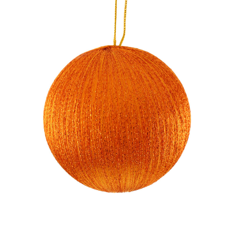 SageDecor Orange Spun Metallic Bauble image 0
