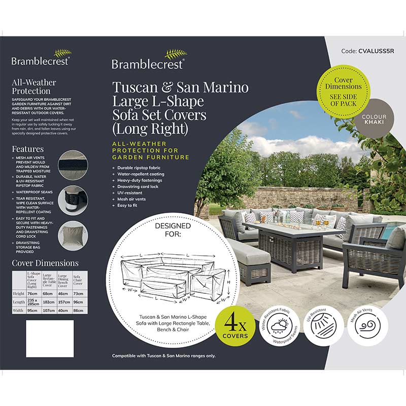 Bramblecrest Covers for Tuscan or San Marino L-Shape Sofa Set, Long Right image 0