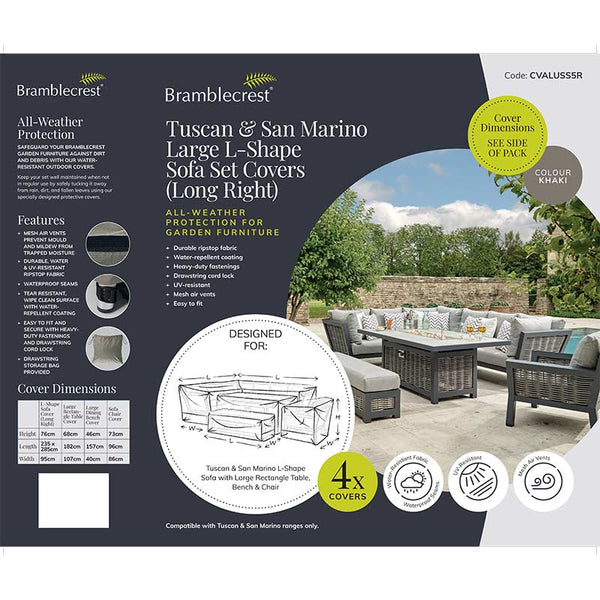 Bramblecrest Covers for Tuscan or San Marino L-Shape Sofa Set, Long Right image 1