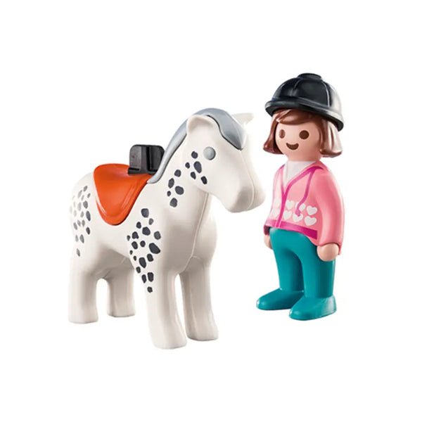 PLAYMOBIL 1.2.3 Rider with Horse For 18+ Months image 1