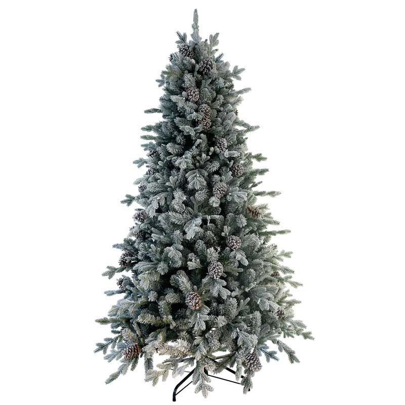 National Tree Snowy Dorchester Pine Slim Artificial Christmas Tree - 5.5ft image 0