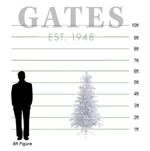 Everlands Frosted White Sunndal Fir Artificial Christmas Tree - 6ft image 1
