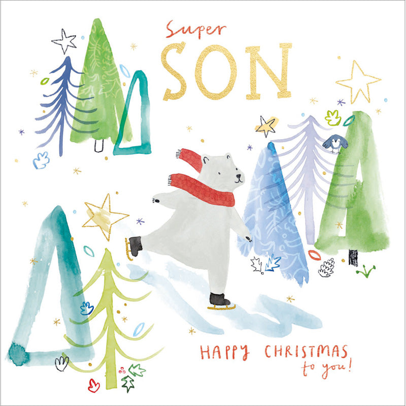 Woodmansterne Polar Bear Son Christmas Card image 0