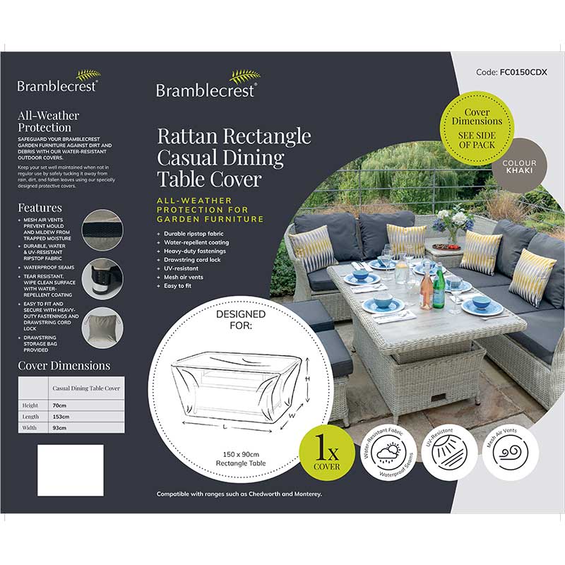 Bramblecrest Cover for Rattan Rectangular 150cm x 90cm Table image 0