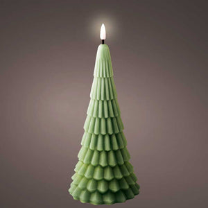 Lumineo Green Wax LED Tree Candle image 1