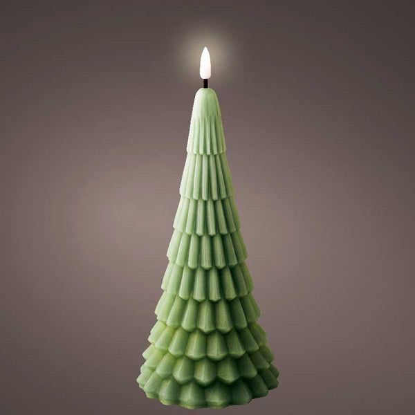Lumineo Green Wax LED Tree Candle image 1