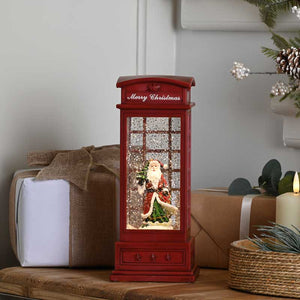 Festive Santa Scene Phone Box Water Spinner image 0