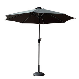 Sturdi 2.7m Aluminium Round Crank Parasol with LEDs, Grey image 5
