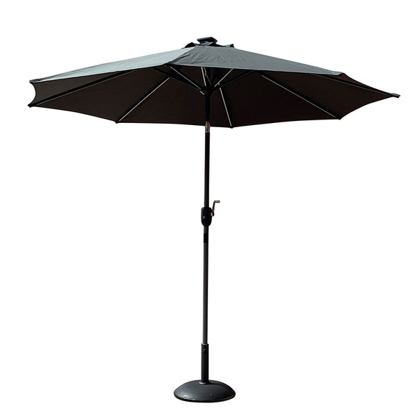 Sturdi 2.7m Aluminium Round Crank Parasol with LEDs, Grey image 5