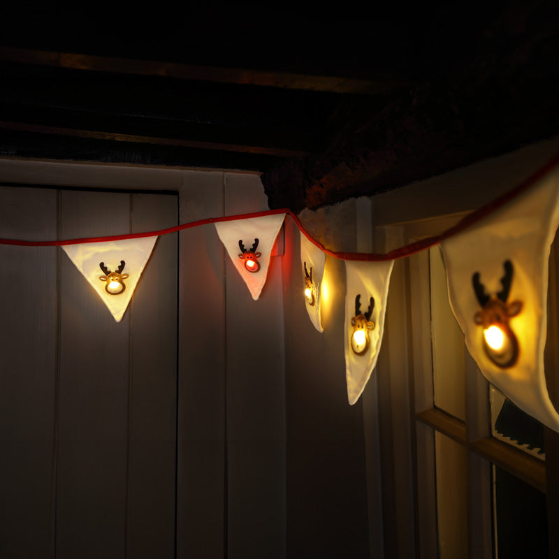 NOMA Pre-Lit Reindeer Bunting image 0