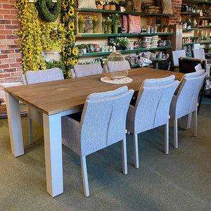 LIFE Mixx Rectangular Garden Dining Set with 6 Caribbean Soltex Beige Chairs image 3