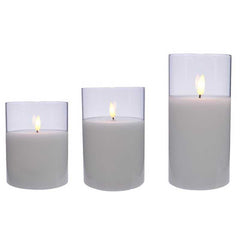 Lumineo White LED Wax Candles (Set of 3) image 1