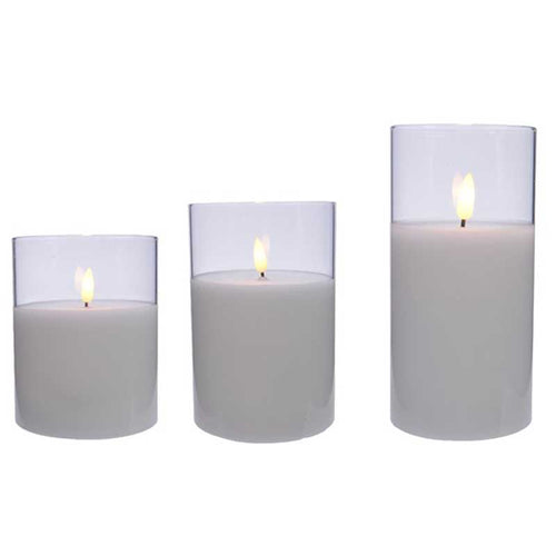 Lumineo White LED Wax Candles (Set of 3) image 1
