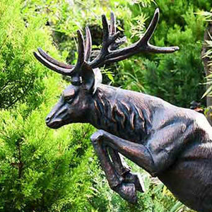 Home & Garden UK Leaping Stag Garden Statue image 1