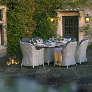 Bramblecrest Monterey 6 Seat Garden Dining Set in Dove Grey with Rectangular Firepit Table image 3