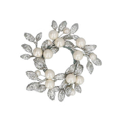 Gisela Graham Glitter &amp; Pearl Candle Ring image 0