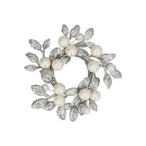 Gisela Graham Glitter &amp; Pearl Candle Ring image 0