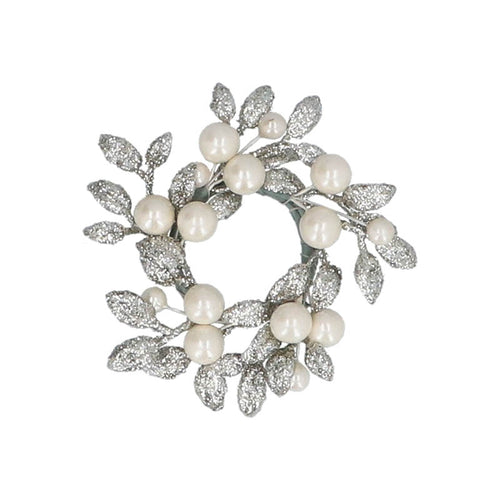 Gisela Graham Glitter &amp; Pearl Candle Ring image 0